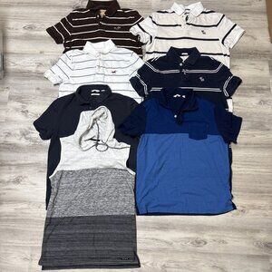 Polo Shirts Lot Of 7 Mens Large Hollister Abercrombie Calvin Klein Neutral Color